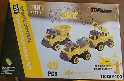 Top Race DIY 3 in 1 Remote Control Construction Truck Boy Girl RC Robotic Robot
