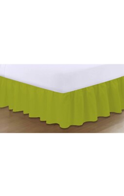 Brandneu Limettenfarben Bettwäsche Welt Basis Volant Blatt in S-King Size
