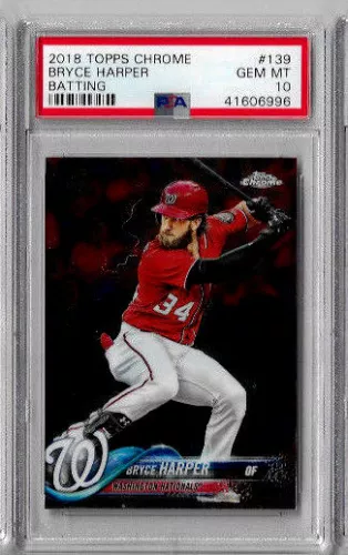 2018 Topps Chrome Bryce Harper Batting PSA 10