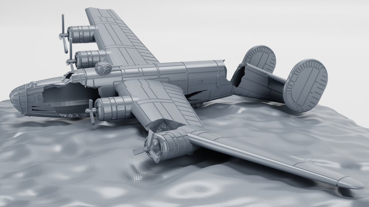 Crashed Consolidated B-24D Liberator - 1 Markers - 28 mm