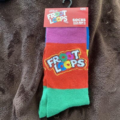 MENS NOVELTY SOCKS MULTI COLOR FRUIT LOOPS SIZE 6-12 ODD SOX NWT GREAT GIFT