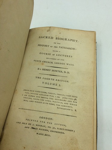 SACRED BIOGRAPHY - Henry Hunter - 1792 - 4 vol - Christianity - Picture 2 of 7