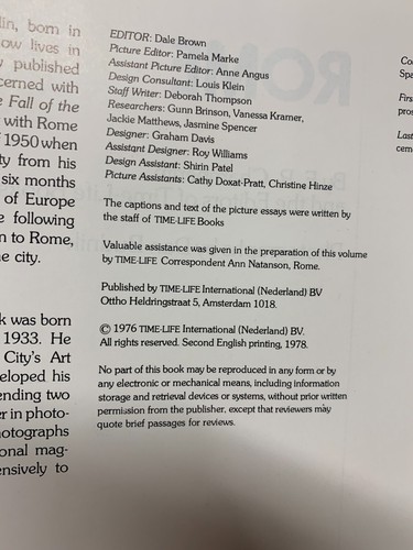 1978 "THE GREAT CITIES - ROME" LARGE ILLUSTRATED HARDBACK BOOK (P6) - Picture 12 of 12