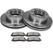 Front Ceramic Brake Pads Disc Rotors For Ford F-250 Super Duty F-350