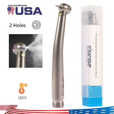 Pieza de mano LED turbina alta velocidad fibra óptica dental estilo NSK 2 Holes