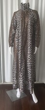 Vintage 60s Animal Print Leopard Loungewear Caftan Robe M/L