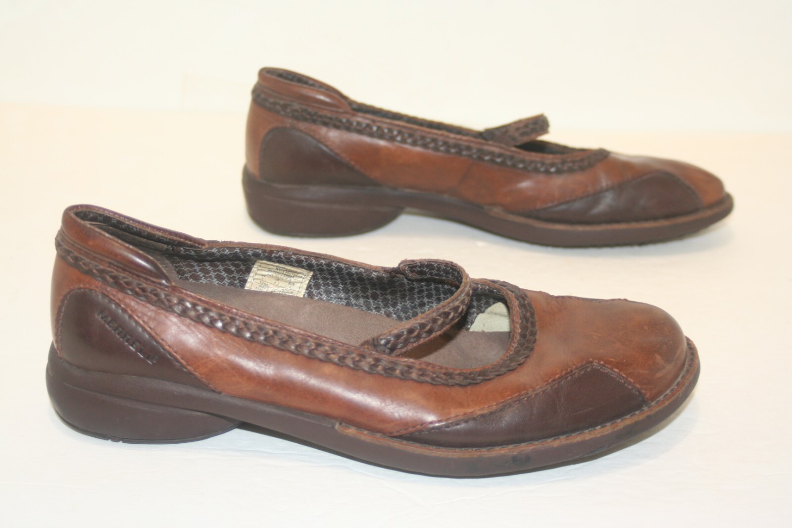 Merrell Brown Leather Mary Jane Loafers. Womens 9 M (… Gem