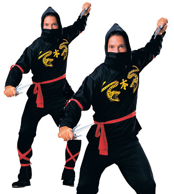 Rubies Ninja Martial Arts Herren Fancy Dress Kostüm Schwarz Polyester 55026NS000
