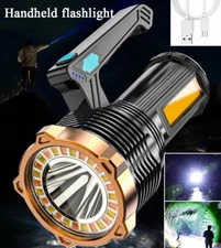 Portable Bright LED Searchlight Handheld Spotlight USB Flashlight Charging Torch