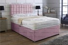 Plush Velvet Divan bed with memory sprung mattress and 26 inch Headboard