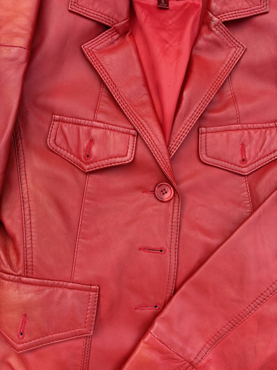 SIZE S WILSON'S Red Leather Jacket | eBay