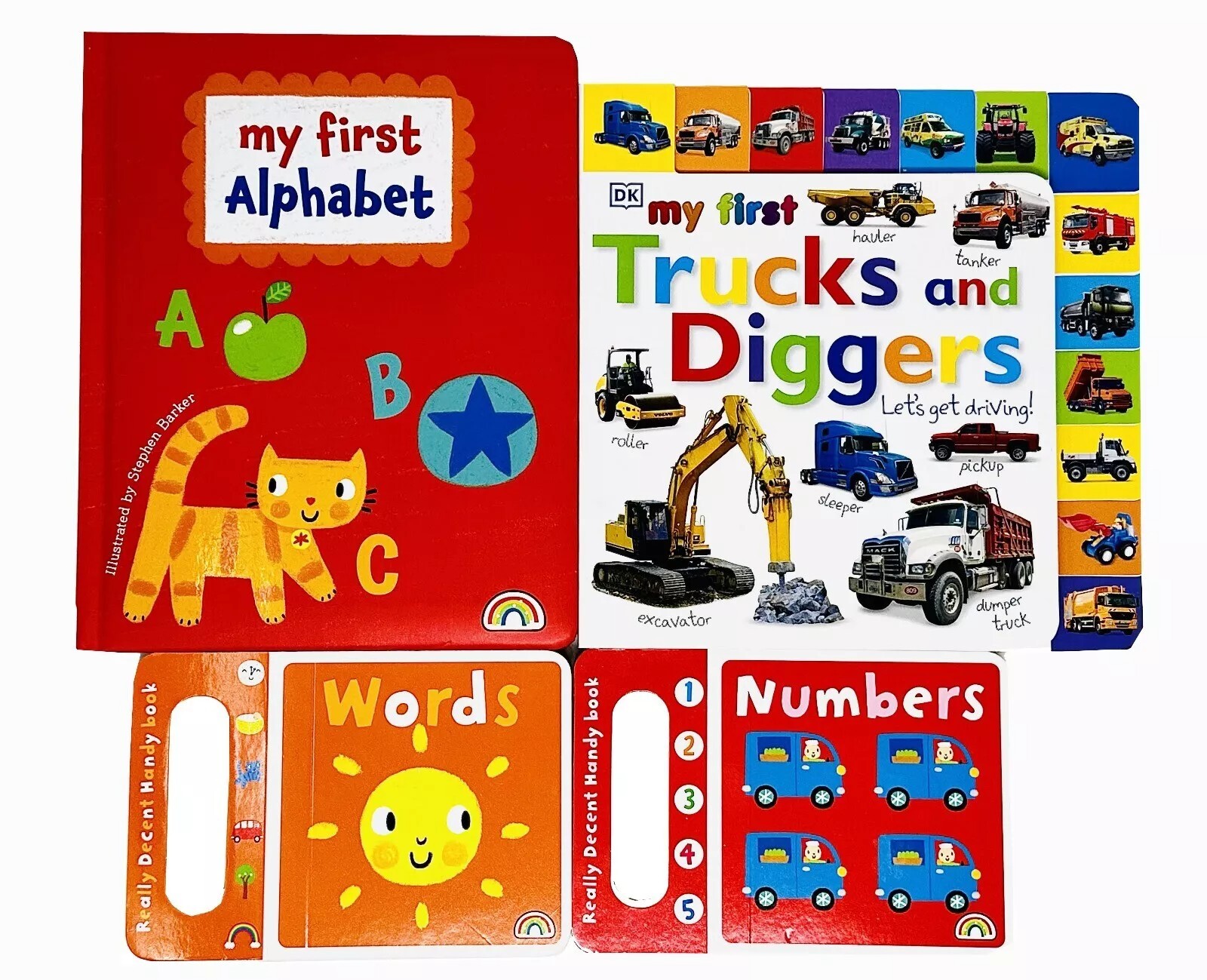 My First Alphabet Numbers Words My First Trucks Diggers Lets Get Driving 4 Books - Image 3