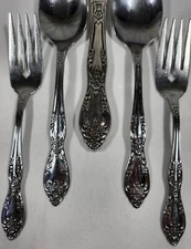 5 Pc Vtg Oneida Profile Galveston Mixed Lot Stainless Flatware