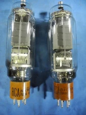 Pair RCA 828 Brown Base Power Tubes (TESTED W/ TV-7D/U)
