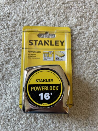 Stanley PowerLock Tape Measure 16 ft. Secure Blade Lock Metal Measuring Tools