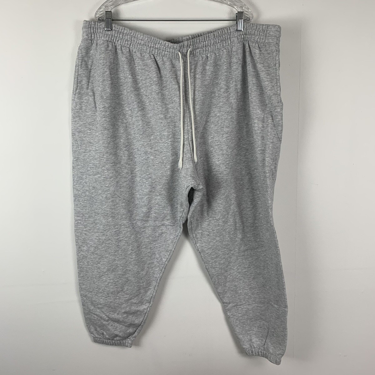 Terra Sky Womens 3X Jogger Sweatpants Gray Pull On Drawstring