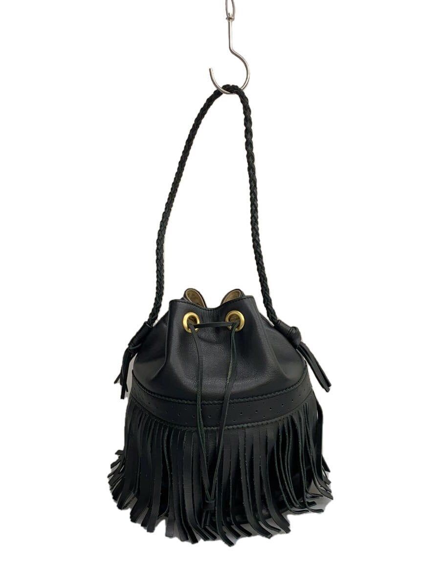 J&M DAVIDSON shoulder bag leather Black carnival fringe Used J&M DAVIDSON shoulder bag leather Black carnival fringe Used