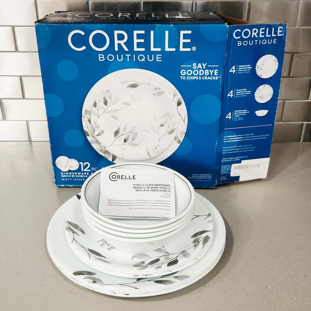 Corelle Bowls Corelle Misty Leaves Dinnerware Set Misty Leaves
