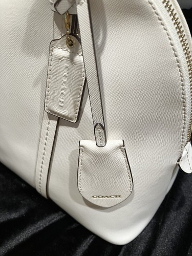 Coach White Leather Satchel Bag - Picture 4 of 11