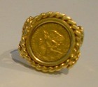 Vintage 14k Gold 1945 DOS PESOS COIN RING, stamped ITALY — photo 6