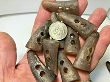  Horn Toggle Buttons Brown Coat Jacket  size  2 inch #T35