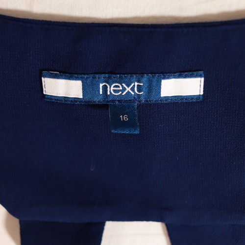 Next Maxi Dress Size UK 16 Blue Striped Chiffon Cutout Summer 58.5 Long Vintage - Picture 8 of 10