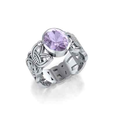 Viking Borre Knoten Ring 925 Sterlingsilber Amethyst Norse Skandinavisch Schmuck