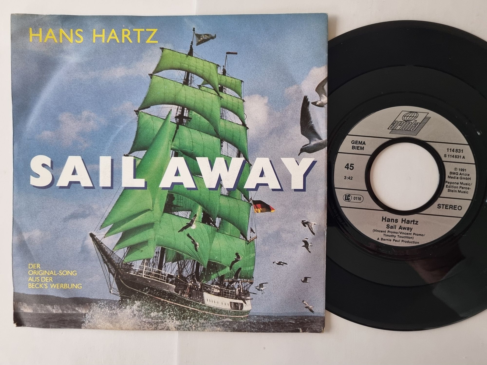 Hans Hartz - Sail Away 7'' Vinyl Germany