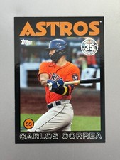 2021 Topps Carlos Correa #86B-16 1986 35th Anniversary Black /299 MINT Astros SP