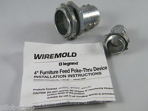 NEW 4" WIREMOLD LEGRAND FURNITURE FEED POKE-THRU DEVICE AS ...