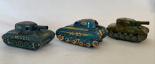 LOT OF 3 VINTAGE JAPANESE TIN TANKS Friction Powered GC