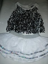 Build A Bear SILVER SEQUENCE TOP WHITE TULLE SEQUENCE TRIMMED SKIRT. 15