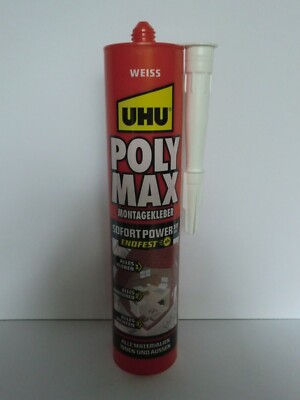 UHU POLY MAX Montagekleber weiss SOFORT POWER 10 Sek. 425 g INNEN & AUSSEN