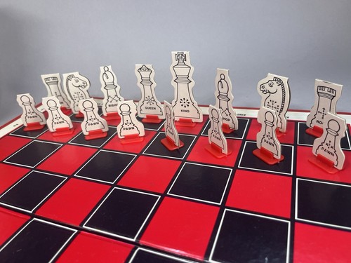 Vintage 1976 E S Lowe Tournament Chess Tutor Set w Staunton Chessmen & Mini Set - Picture 2 of 23