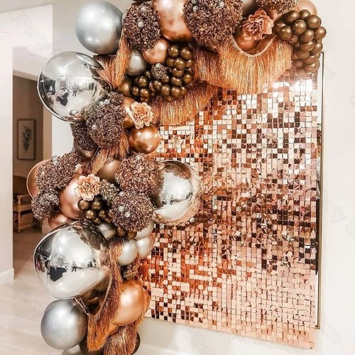 Rose Gold Shimmer Wall Backdrop 10 pcs Sequin wall panels for Party Backdrop - Picture 9 of 9