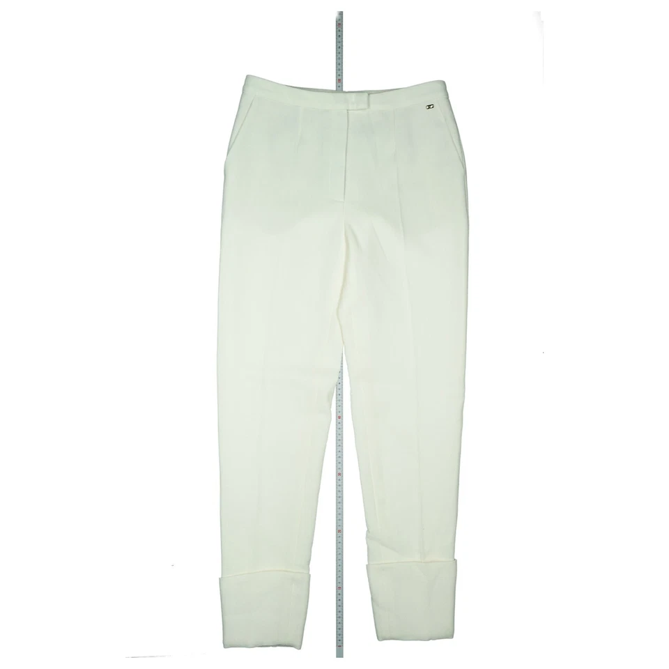 edle ESCADA Talarantis Damen Luxus 7/8 Hose Schurwolle Gr. 36 W28 weiß creme NEU - Bild 1 von 4