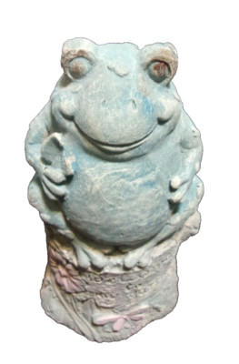 Latex frog on log mold plaster concrete cement casting rubber mould 6''H x 3.5''W