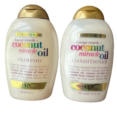 OGX Coconut Miracle Oil Shampoo/Conditioner Extra Strength Set 13oz Discontinued