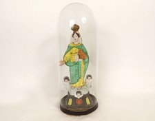 Vierge de Marseille Santibelli terre cuite Enfant Jésus angelots globe XIXè