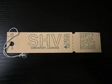 Delta Air Lines Vintage Unused Airline Luggage Tag Shreveport, Louisiana SHV