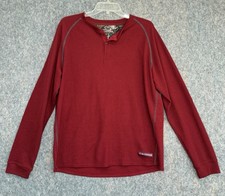 Realtree Mens Long Sleeve Thermal Henley Shirt Sz XL Red Pullover