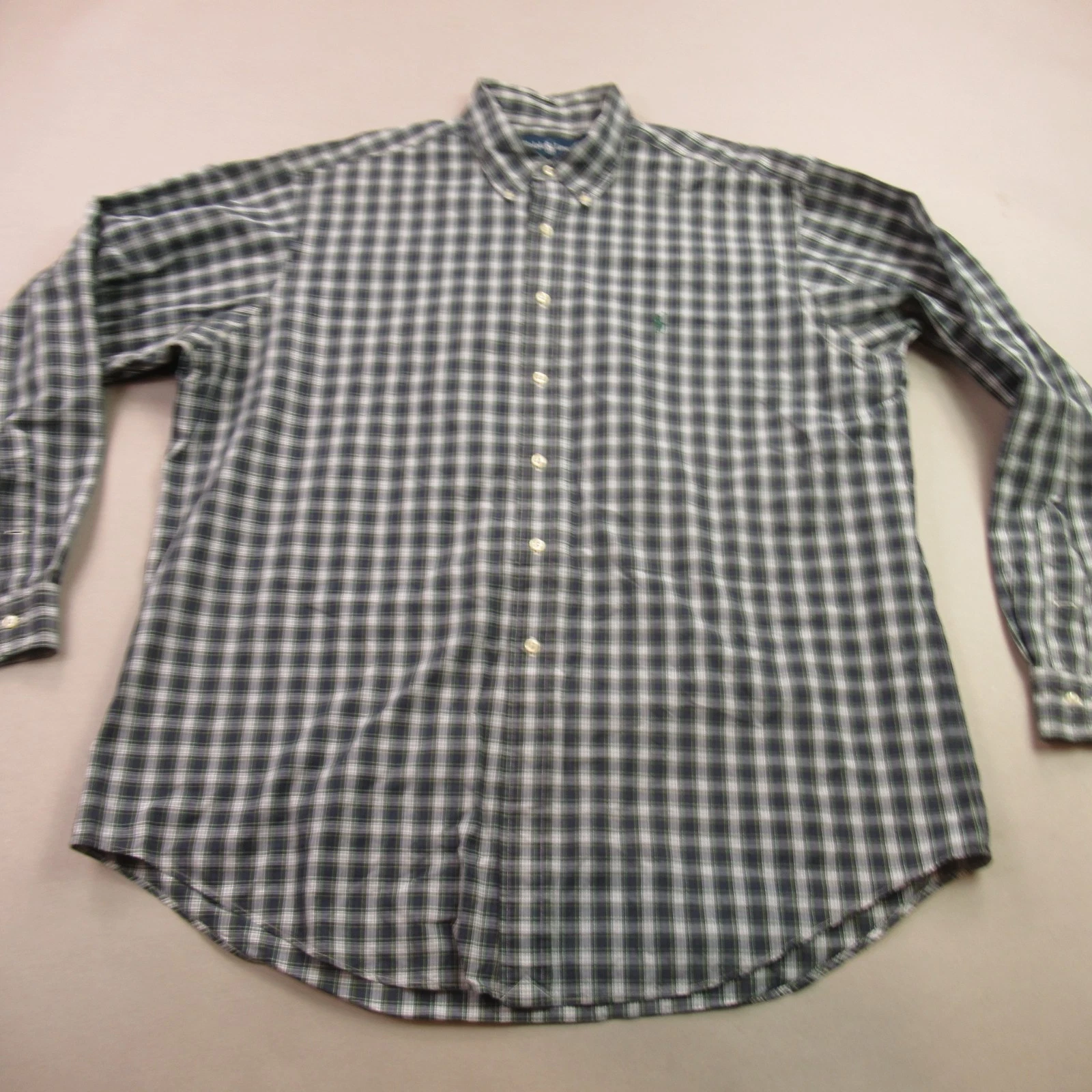 Polo Ralph Lauren Mens 17.5 Classic Fit Shirt Long Sleeve Button Front Plaid