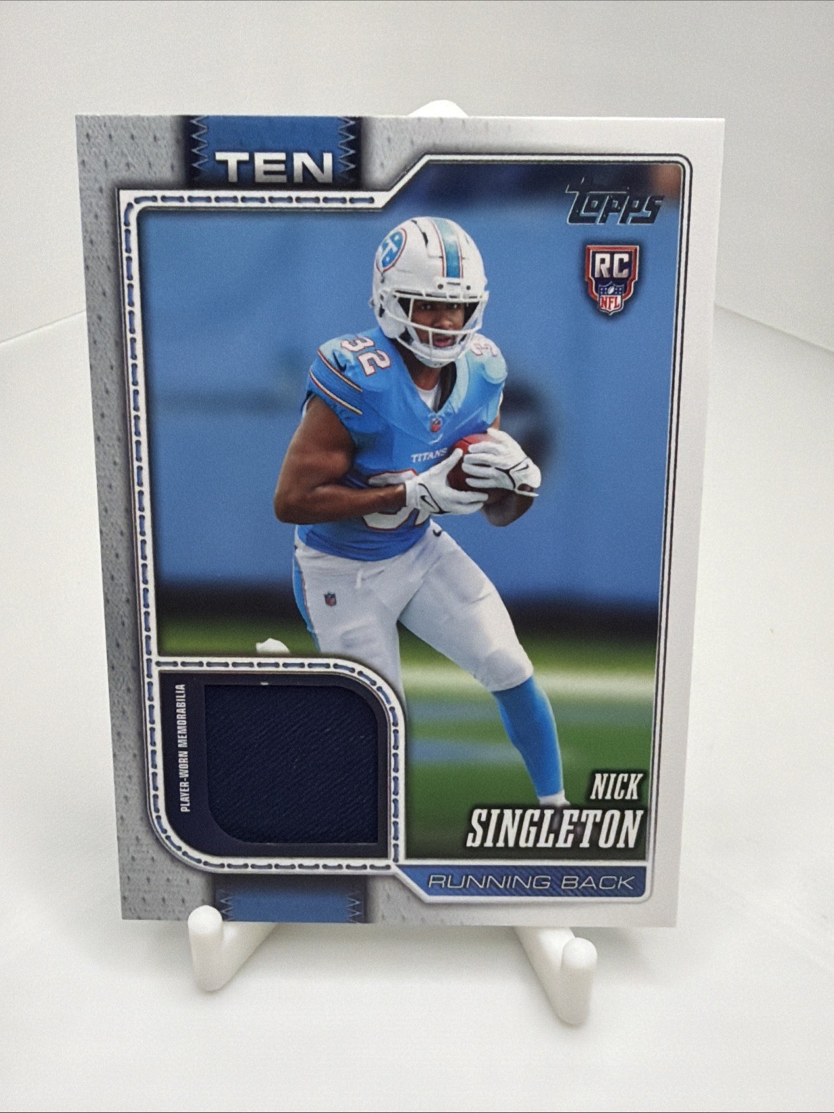 2026 Topps Flagship Football Nick Singleton Titans Rookie Real One Relic ROR-NS 