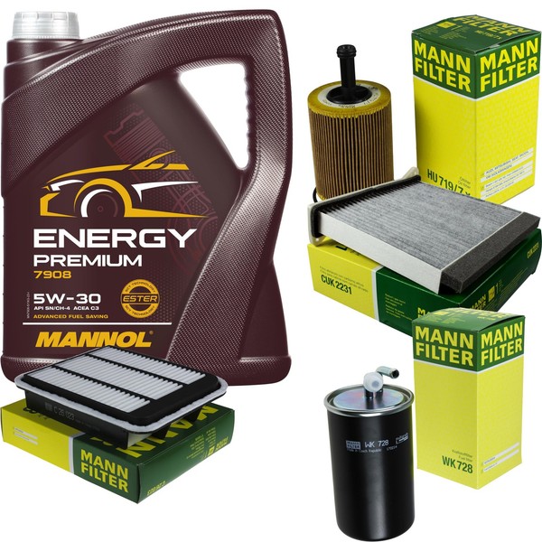 Inspektionspaket 5L Mannol Energy Premium 5W-30 FüR Mitsubishi Grandis 2.0 DI-D-image
