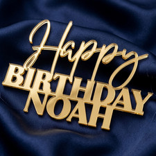 Personalised Name Birthday Cake Topper Charm Custom Cake Decoration 4" 5" 6"