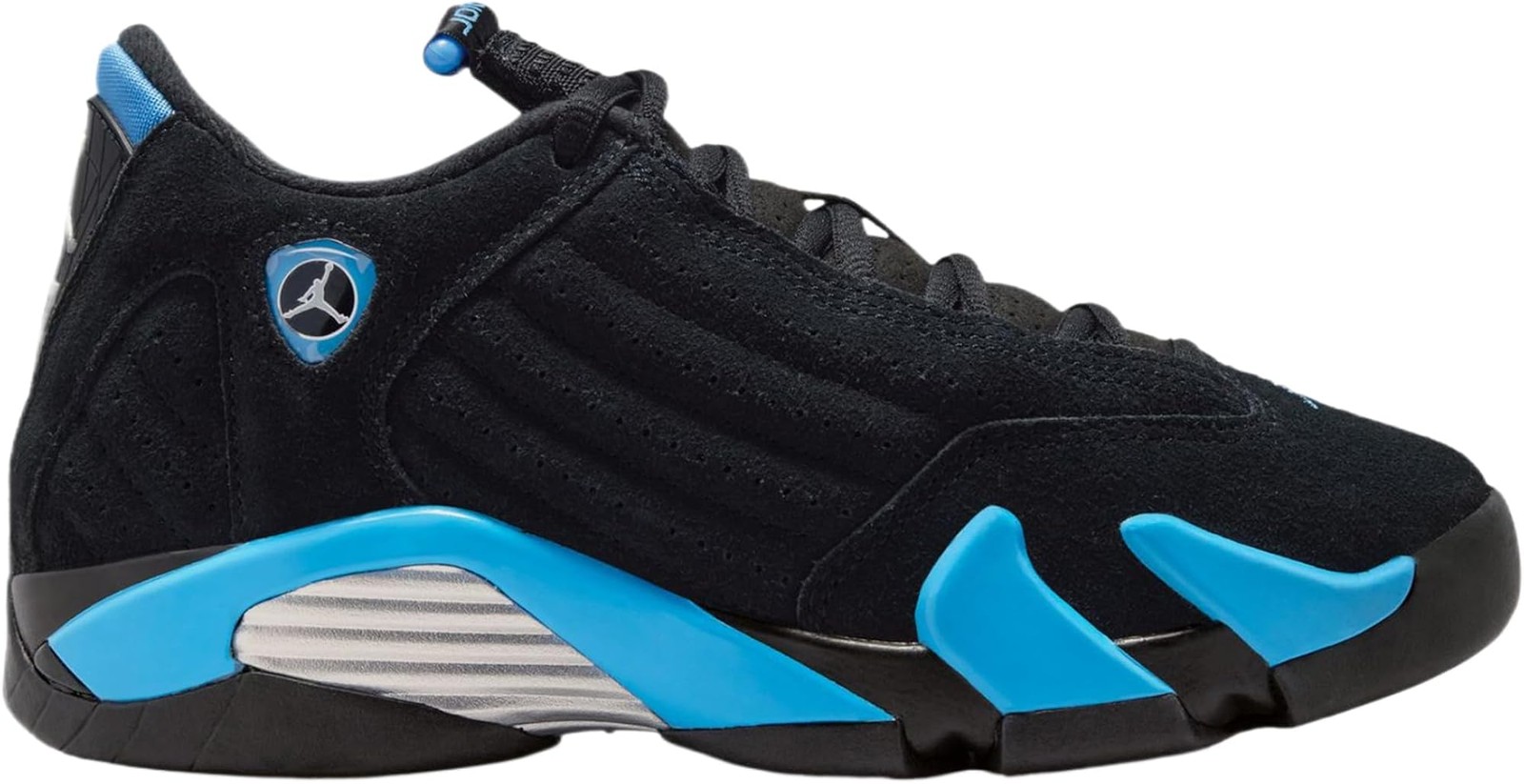 Air Jordan 14 Retro Black University Blue Grade School Lifestyle Shoes (Black/Wh