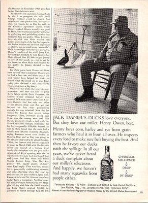 1975 Jack Daniel's Whiskey Henry Owen & Ducks Distillery Original Vintage Print 