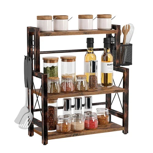 Rolanstar Spice Rack Organizer, 3 Tier Storage Shelf with Wire Basket and S-Hook
Opens in a new wind