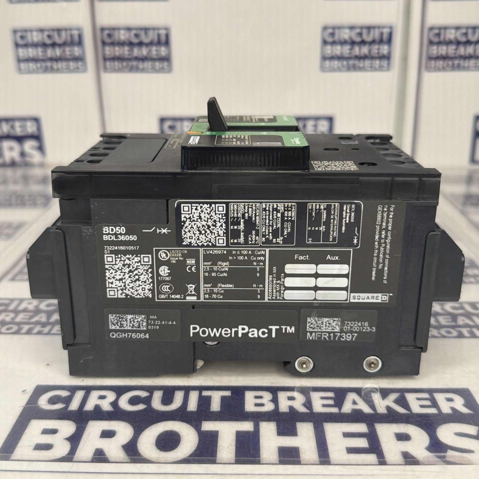 Square D BDL36050 50 Amp 600 Vac 3 Pole Circuit Breaker-Warranty (Ship Same Day)