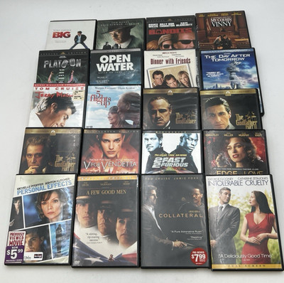 (20) ACTION/DRAMA DVD'S MY COUSIN VINNY, JERRY MAGUIRE, GODFATHER  1, 2, &3 ETC.